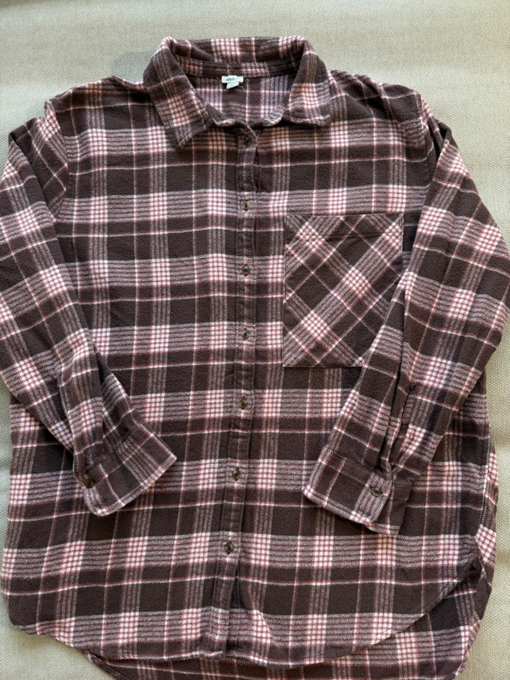 Classic Brown & Pink Plaid Flannel Shirt - Women's Casual Button-Up
